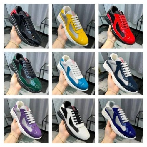 Prada America's Cup Patent Leather Sneakers Multicolor