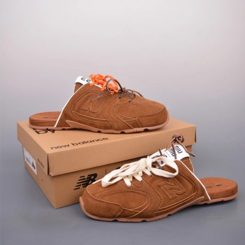 Miu Miu New Balance 530 Mule Suede Slip-on Sneakers Brown