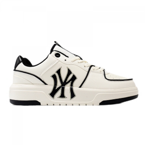 MLB Big Ball Chunky Platform Sneakers White and Black