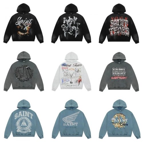 Saint Michael Saint Mxxxxxx Graphic Print Vintage Hoodie Multicolor
