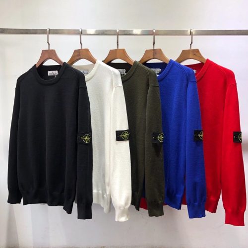 Stone Island Crewneck Knit Sweater Casual Pullover Multicolor