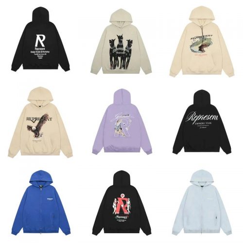 Represent Graphic Print Oversized Hoodie Collection Multicolor