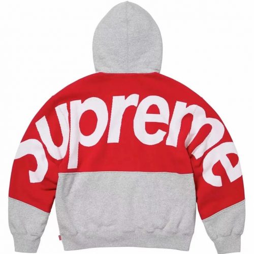 Supreme Big Arc Hooded Sweatshirt Streetwear Hoodie Red and Gray