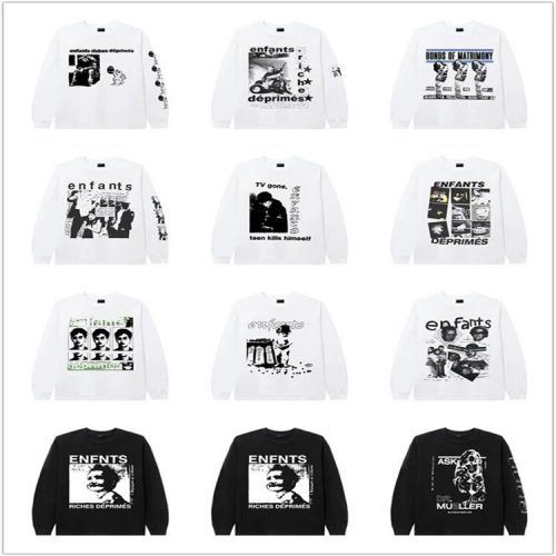 Enfants Riches Déprimés ERD Graphic Print Cotton Sweatshirt Black and White