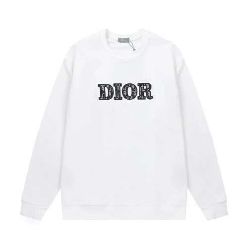 Dior Oblique Embroidery Cotton Sweatshirt White