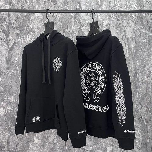 Chrome Hearts Los Angeles Horseshoe Graphic Streetwear Hoodie Black