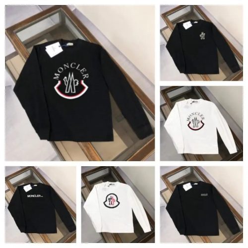 Moncler Graphic Print Long Sleeve Shirt Black and White