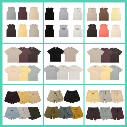 Fear of God FOG Essentials Collection Streetwear T-Shirts and Shorts Multicolor