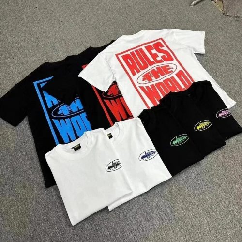 Corteiz CRTZ Rules The World Graphic Streetwear T-Shirt Multicolor