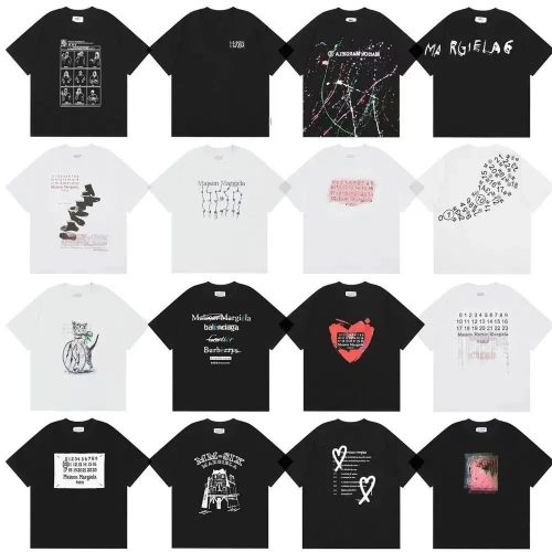 Maison Margiela MM6 Graphic Print Cotton T-Shirt Black and White