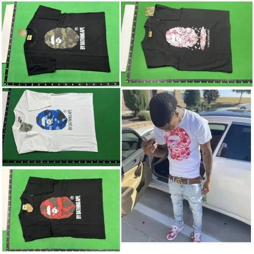 A Bathing Ape BAPE Ape Head Graphic Cotton T-Shirt Multicolor