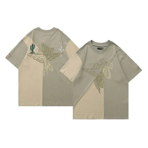 Jordan Travis Scott Cactus Jack Graphic Tee Olive and Beige