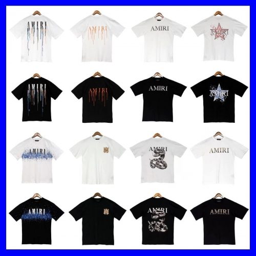 Amiri Graphic Print Cotton T-Shirt Black and White