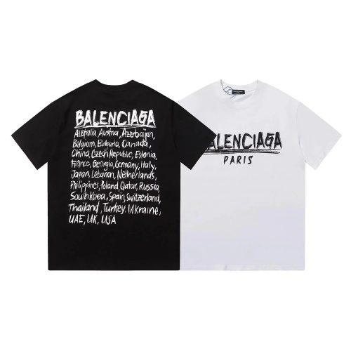 Balenciaga Countries Graphic Oversized T-Shirt Black and White