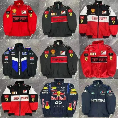 Ferrari Formula 1 Racing Jacket Vintage Sporty Bomber Jacket Multicolor