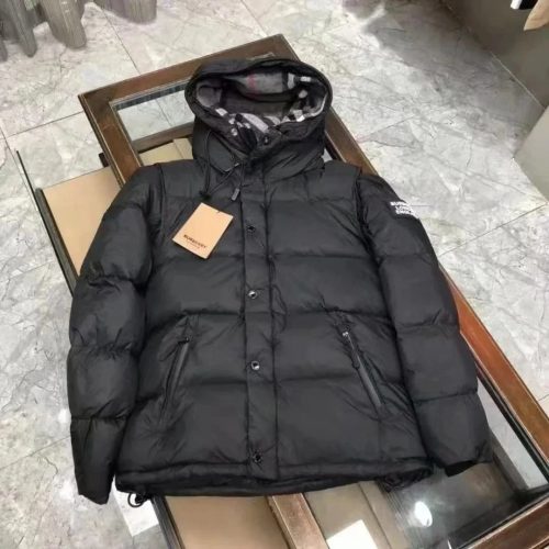 Burberry Check Lined Puffer Jacket Black