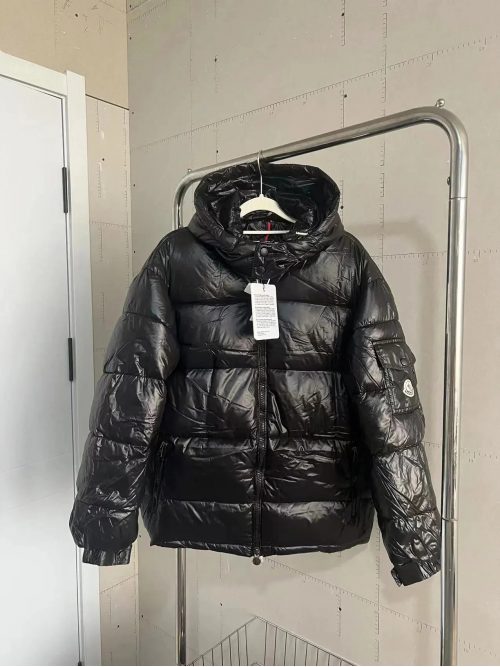 Moncler Maya Shiny Puffer Jacket Black
