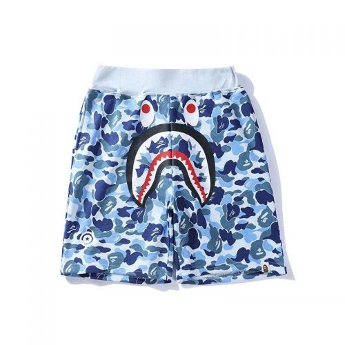 A Bathing Ape BAPE Shark Camo Streetwear Shorts Blue