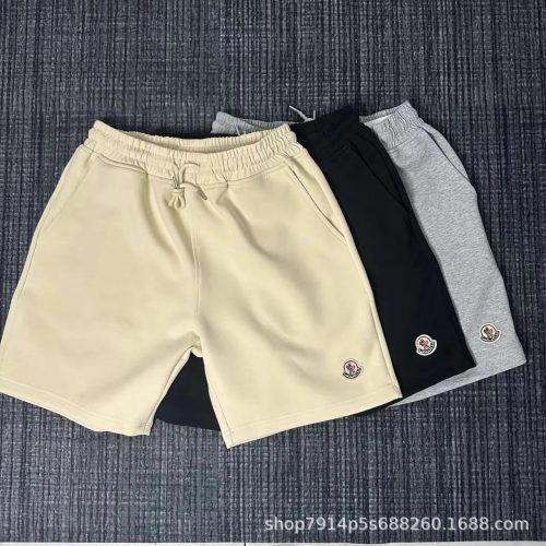 Moncler Jersey Casual Shorts Beige Black and Gray