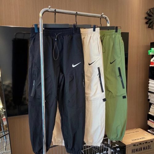 Nike Cargo Joggers Casual Nylon Pants Black Beige and Olive