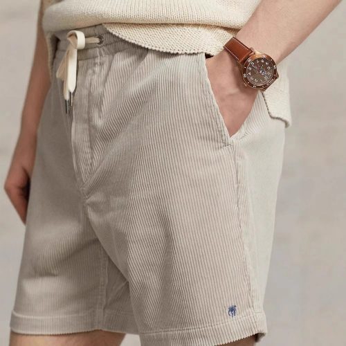Ralph Lauren RL Corduroy Drawstring Casual Shorts Beige