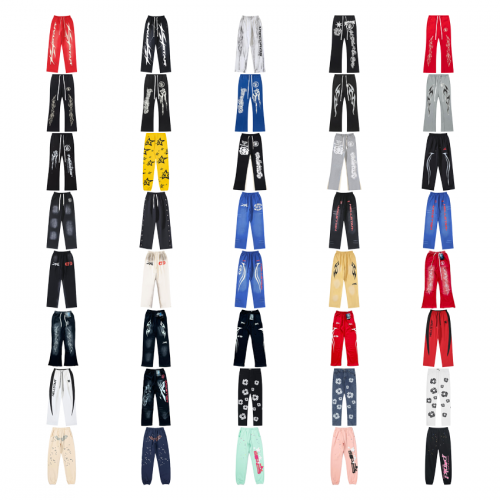 Hellstar Graphic Print Streetwear Joggers Multicolor