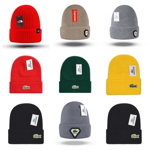 Lacoste Classic Ribbed Beanie Knit Hat Multicolor