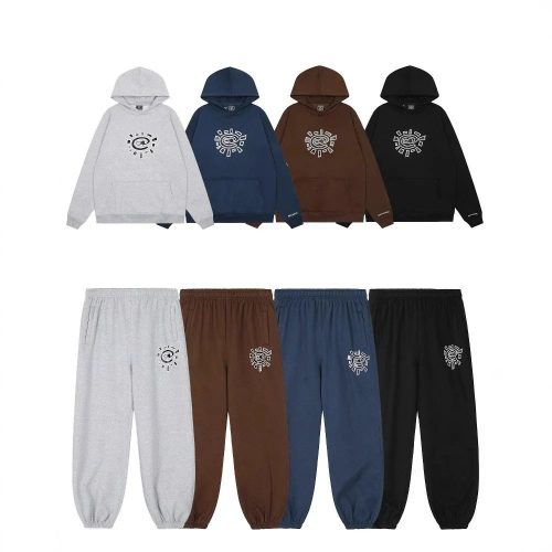 Design Sun Graphic Print Streetwear Matching Set Multicolor