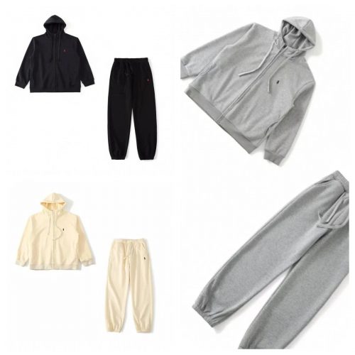 Ralph Lauren Casual Zip-Up Hoodie and Joggers Matching Set Multicolor