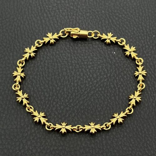 Chrome Hearts Cross Ball Bracelet Gold Chain Accessory Gold