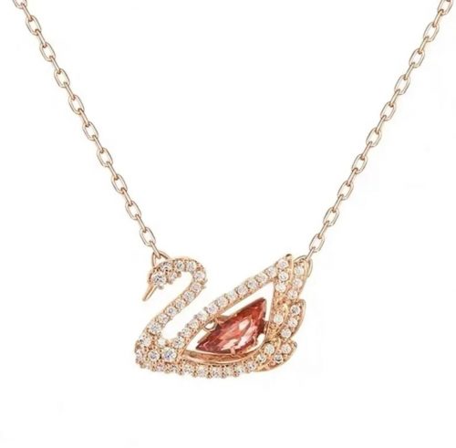 Swarovski Iconic Swan crystal pendant Necklace Rose Gold