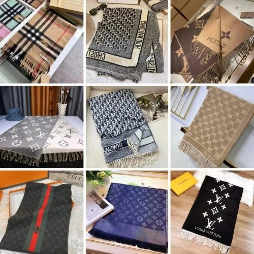 Louis Vuitton Monogram Scarf Classic Luxury Wool Winter Accessory Brown