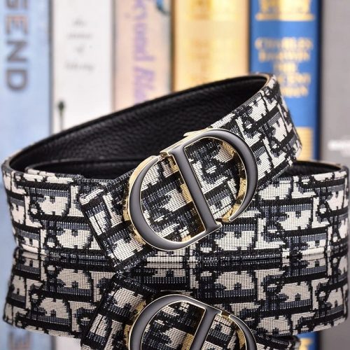 Dior Oblique 30 Montaigne Canvas Belt Black and Beige