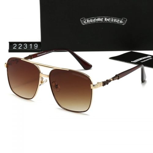 Chrome Hearts Aviator Luxury Sunglasses Brown