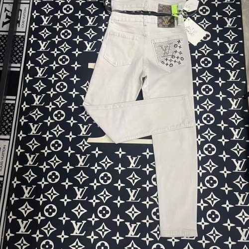 Louis Vuitton LV Monogram Pocket Jeans White Denim Pants