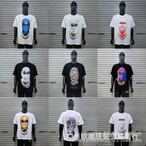 Design Balaclava Graphic Print Streetwear T-Shirt Multicolor