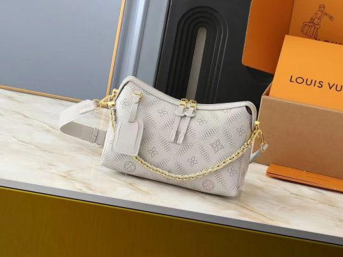 Louis Vuitton LV Marettimo Perforated Leather Shoulder Bag White