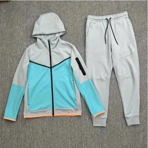 灰蓝拼湖蓝套装