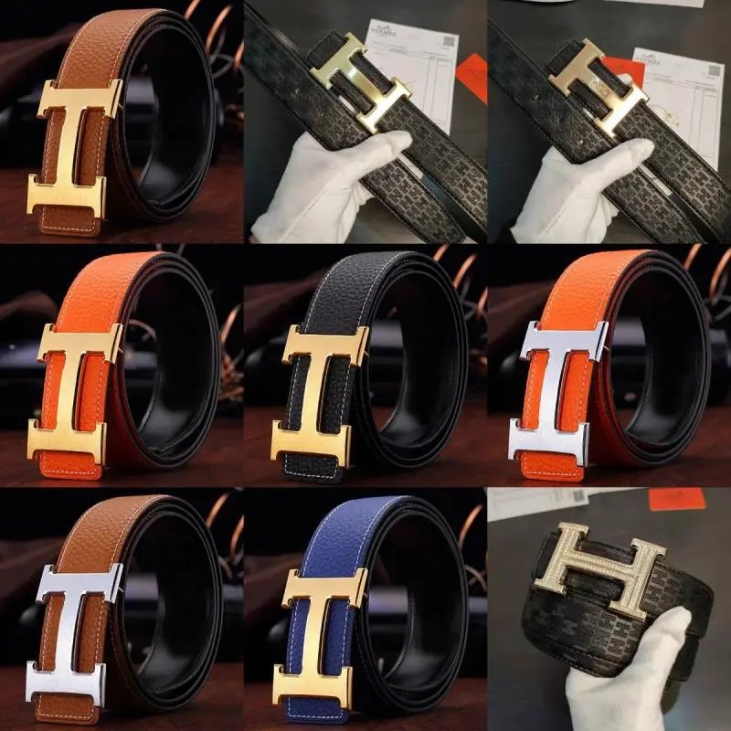 Hermes Constance H Buckle Leather Belt Classic Style Black and Brown