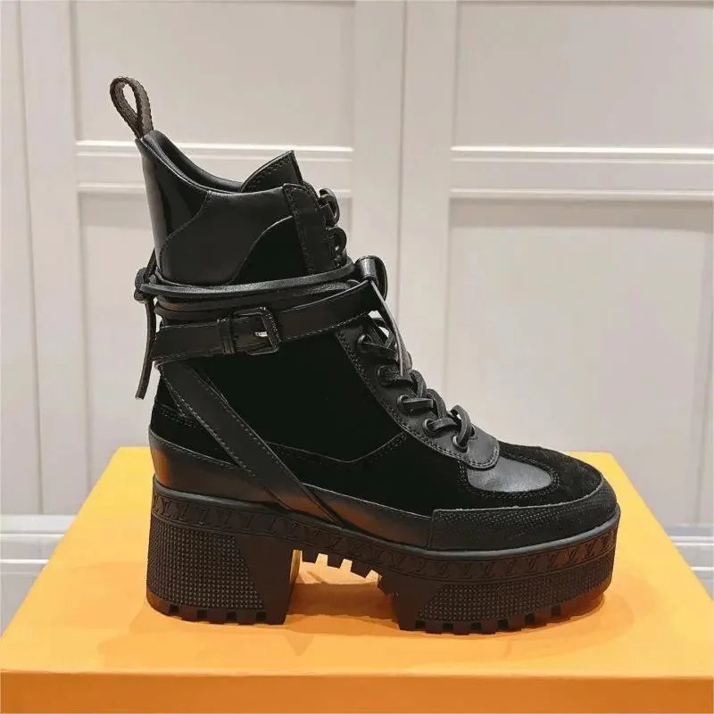 Louis Vuitton LV Trainer Ankle Boots Chunky Platform Boots Black