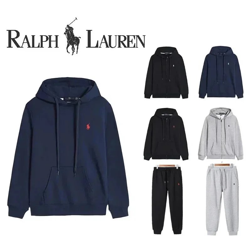 Ralph Lauren RL Classic Hoodie Casual Sweatshirt Navy