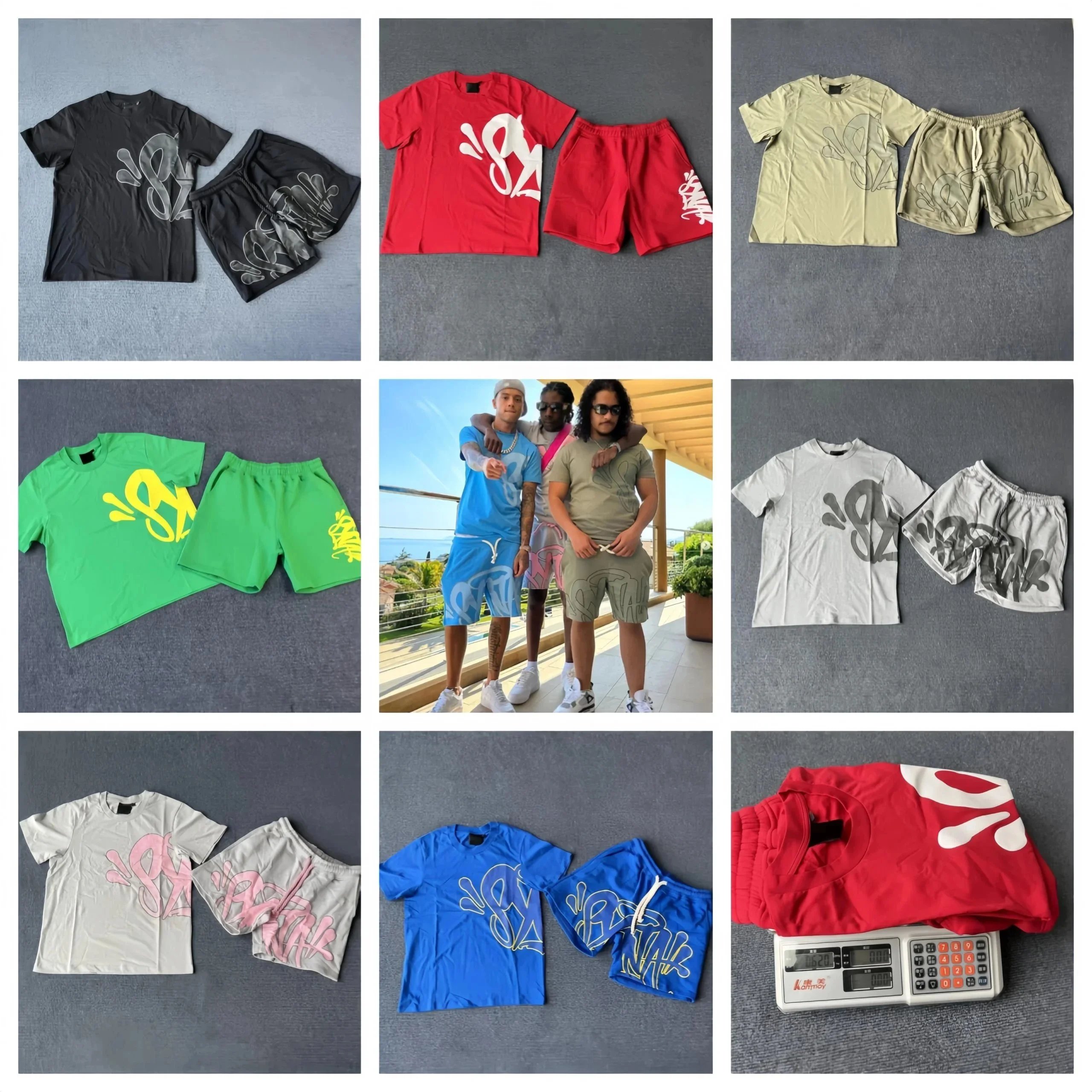 Syna World Syna Graphic Print Casual T-Shirt and Shorts Set Multicolor