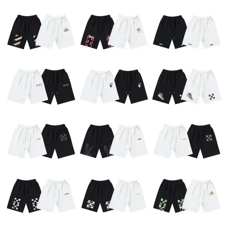 Off-White OFF Graphic Print Casual Shorts Black and White