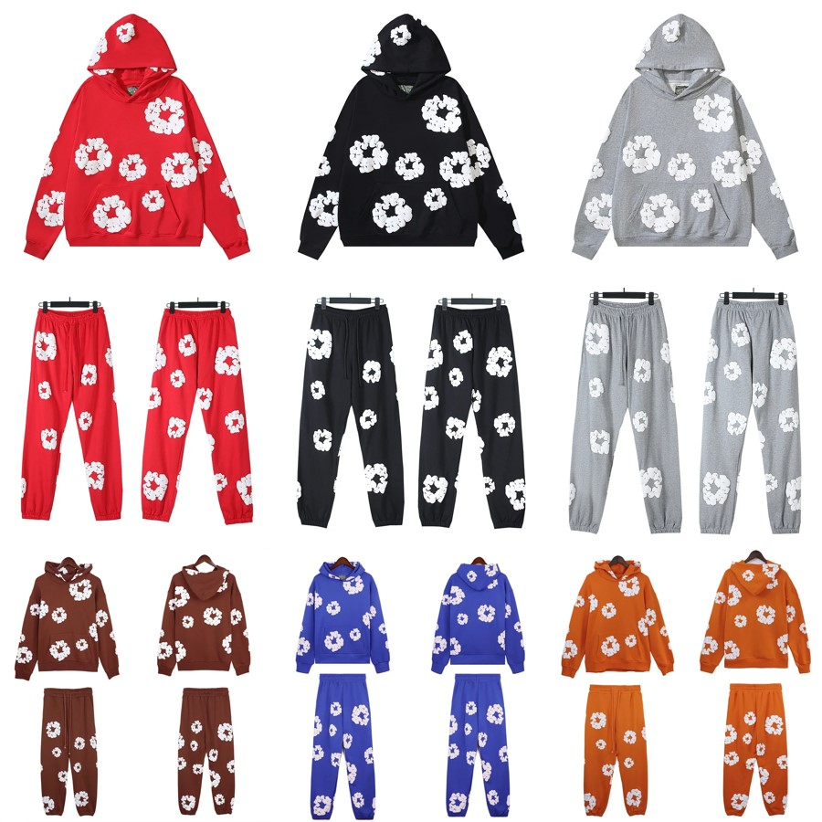 Denim Tears Cotton Wreath Casual Hoodie and Joggers Set Multicolor
