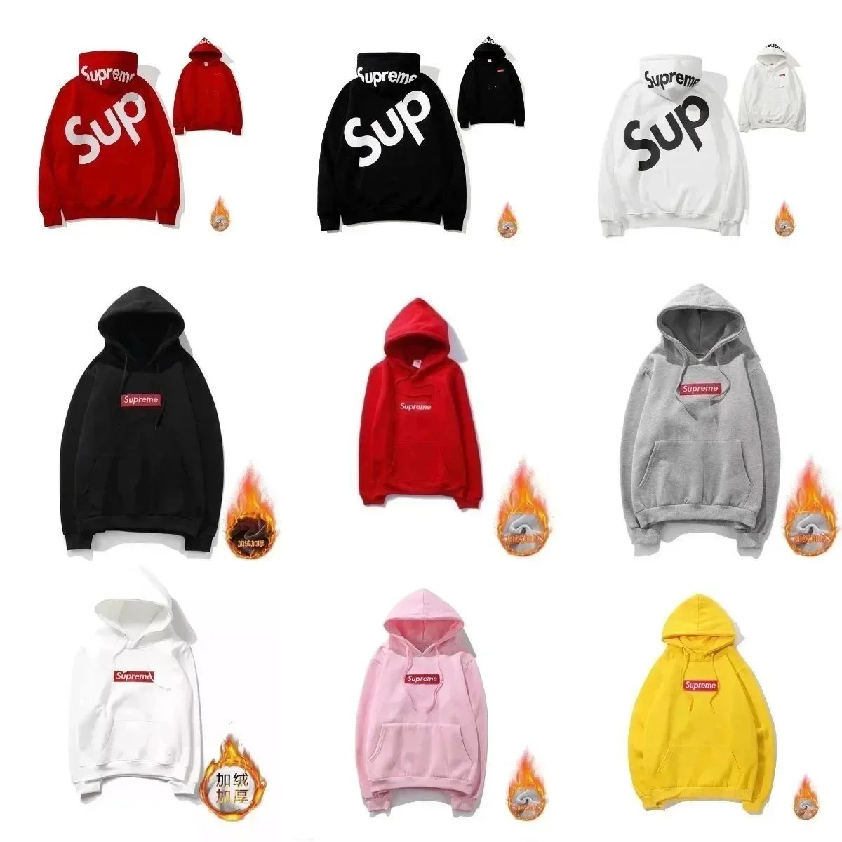 Supreme Box Logo Hoodie Casual Cotton Sweatshirt Multiple Colors