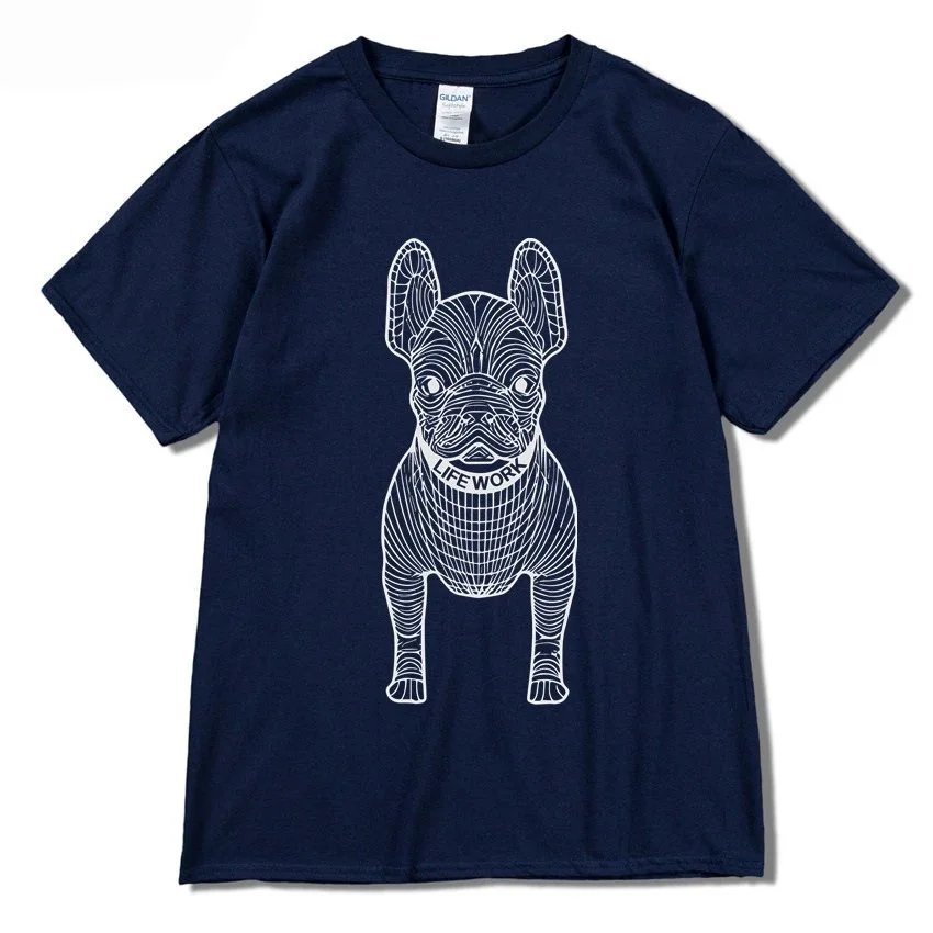 Navy blue with white lettering
